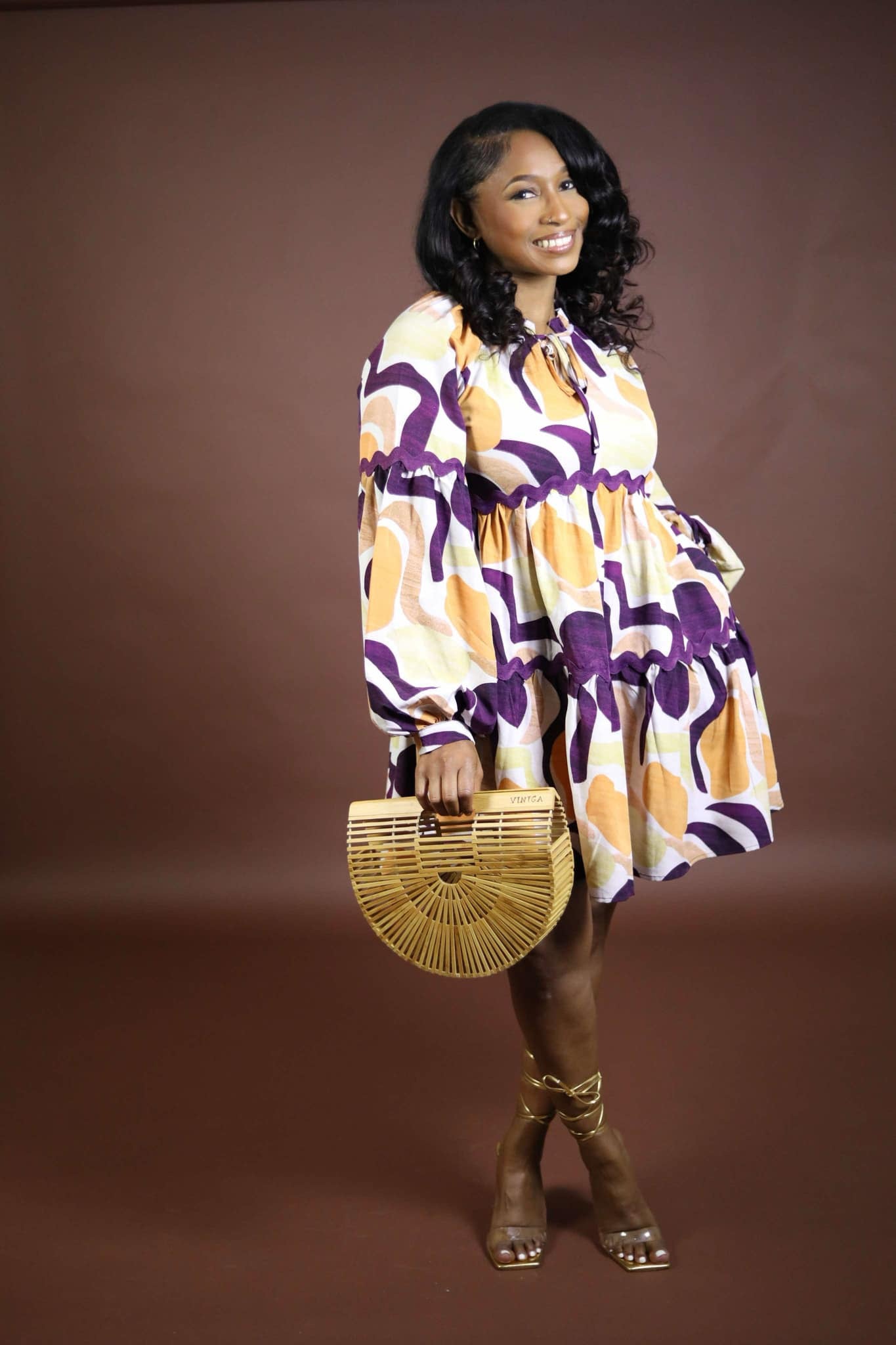 Abstract Tiered Dress