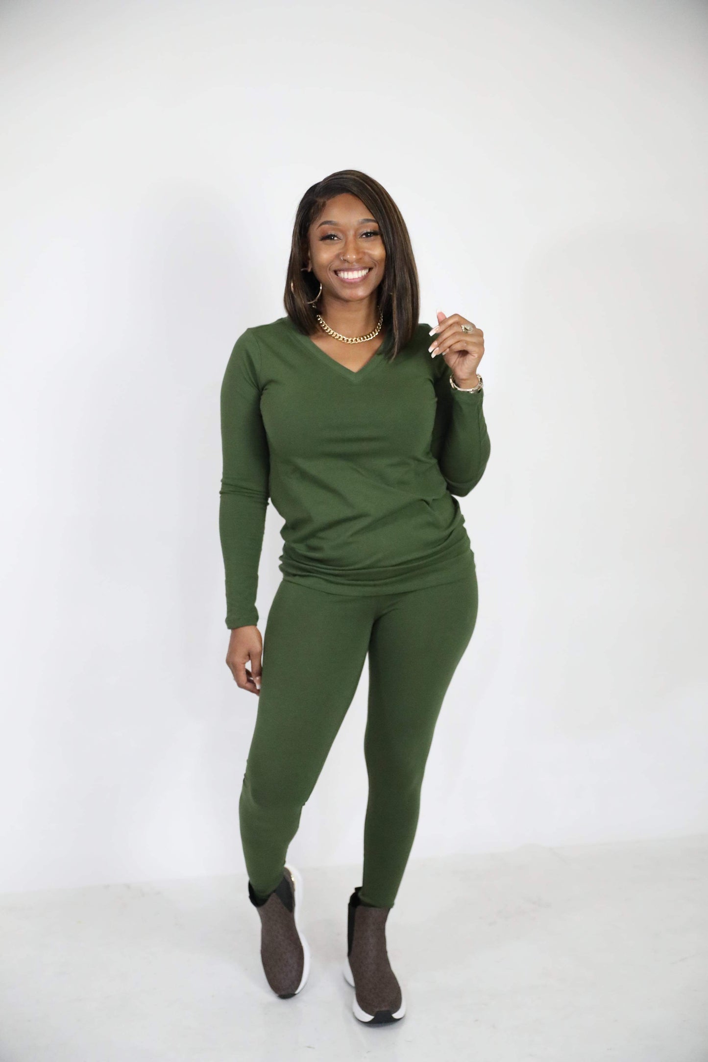 Staying Kozie Legging Set (army green)