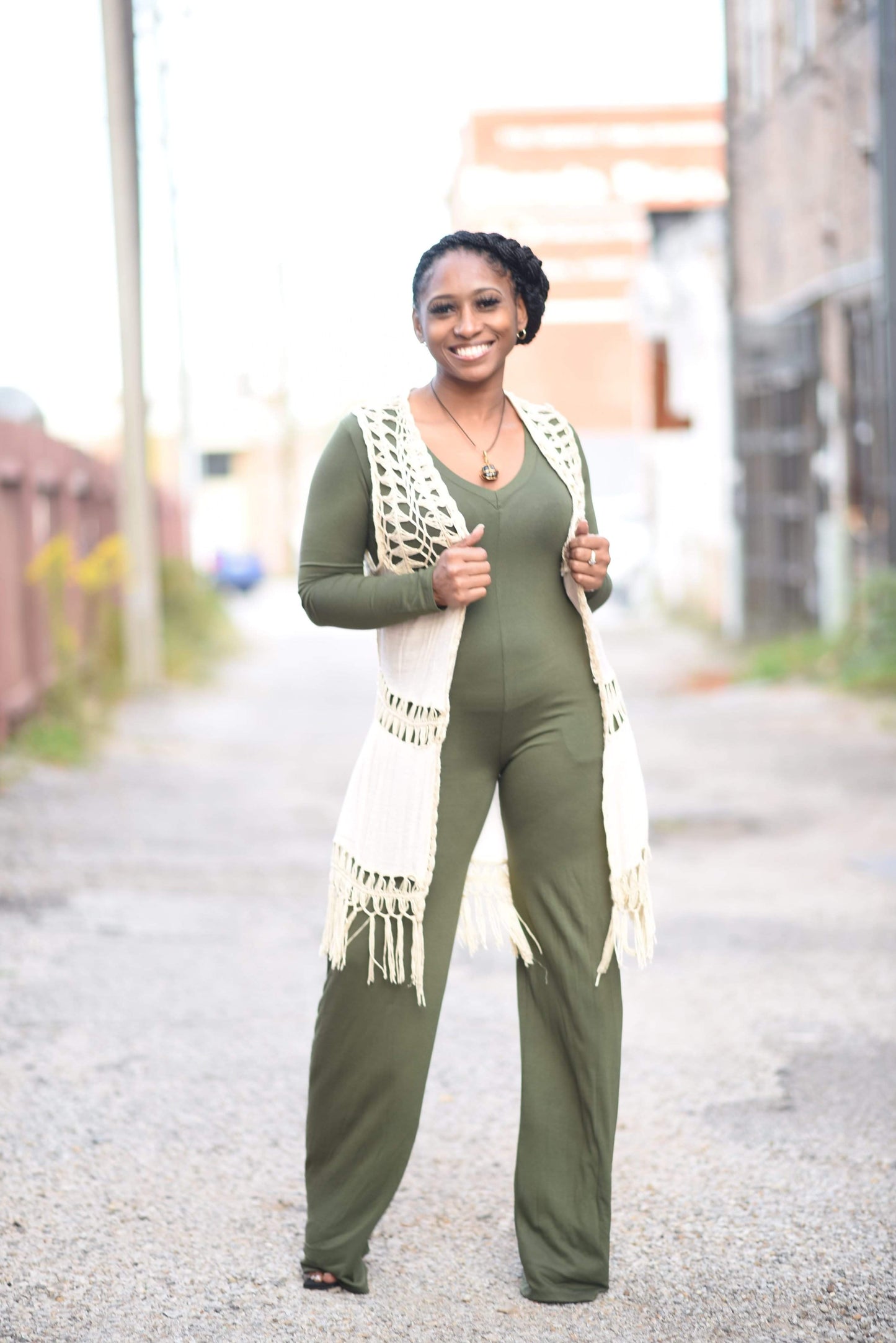 Olive Bell Bottom Jumpsuit