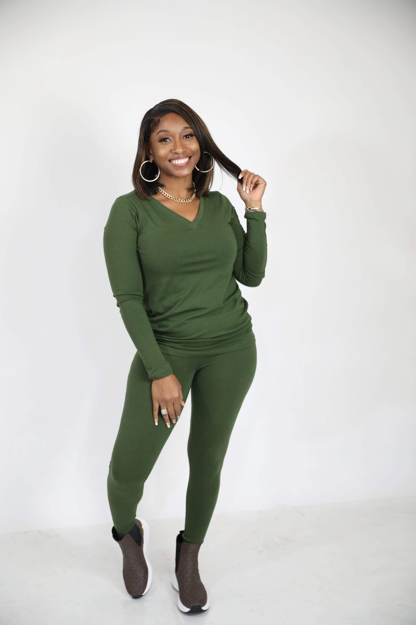 Staying Kozie Legging Set (army green)